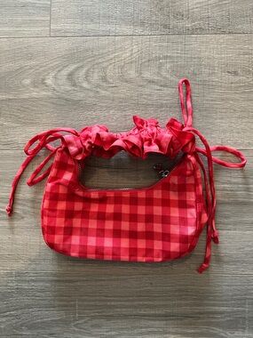 BAGGU x Molly Goddard Mini Ruffle Crescent Bag - Ruby Gingham (NWT)